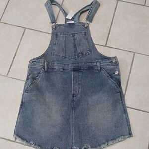 BLAKELEY Womens Size S/M Denim Overall Mini Dress NWT